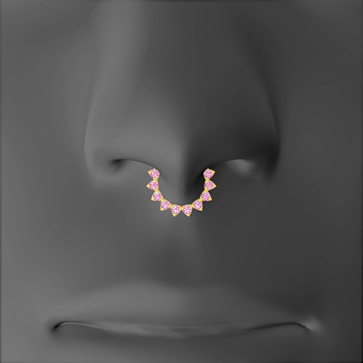 Uma | 18k Yellow Gold 8 mm Pink Sapphire Septum Piercing