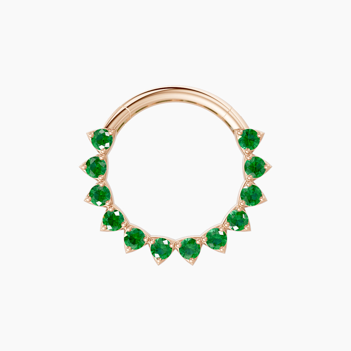 Uma | 18k Rose Gold 9.5 mm Emerald Daith Piercing