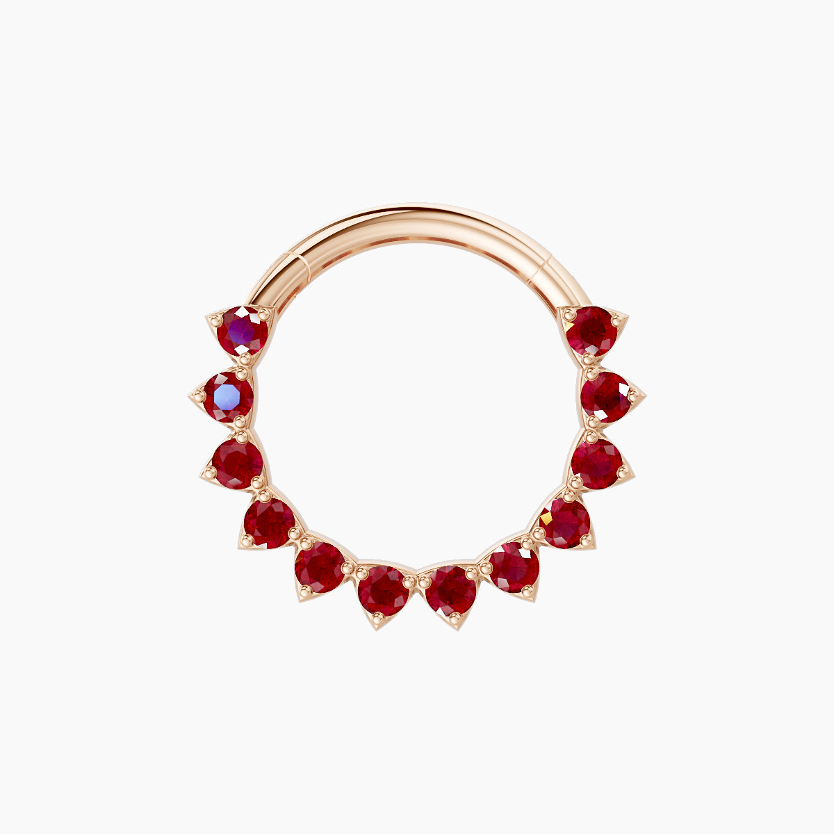 Uma | 18k Rose Gold 9.5 mm Ruby Daith Piercing