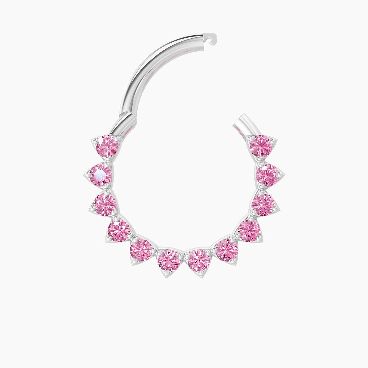 Uma | 18k White Gold 9.5 mm Pink Sapphire Daith Piercing