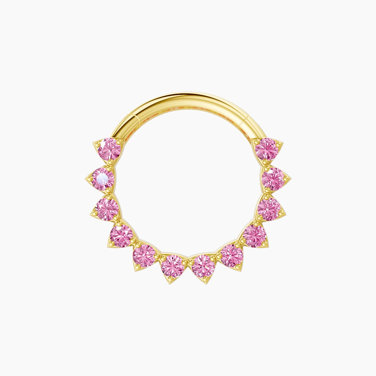 Uma | 18k Yellow Gold 9.5 mm Pink Sapphire Daith Piercing