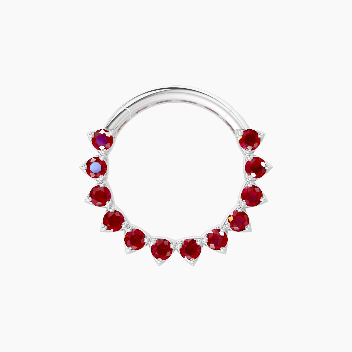 Uma | 18k White Gold 9.5 mm Ruby Septum Piercing