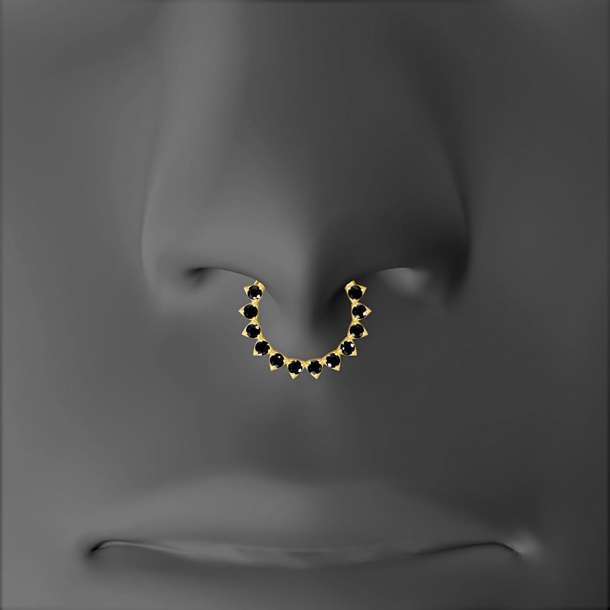 Uma | 18k Yellow Gold 9.5 mm Black Diamond Septum Piercing
