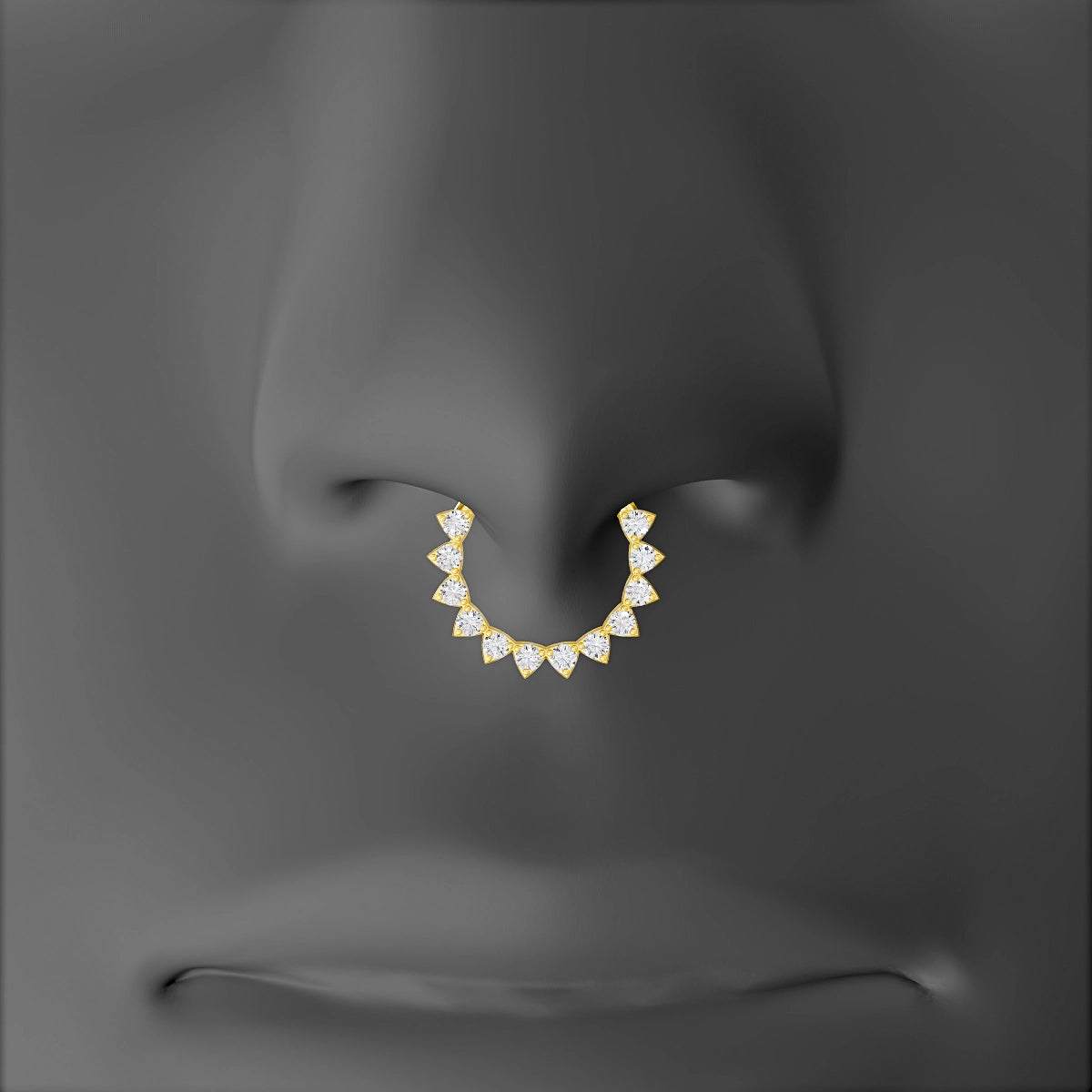 Uma | 18k Yellow Gold 9.5 mm Diamond Septum Piercing