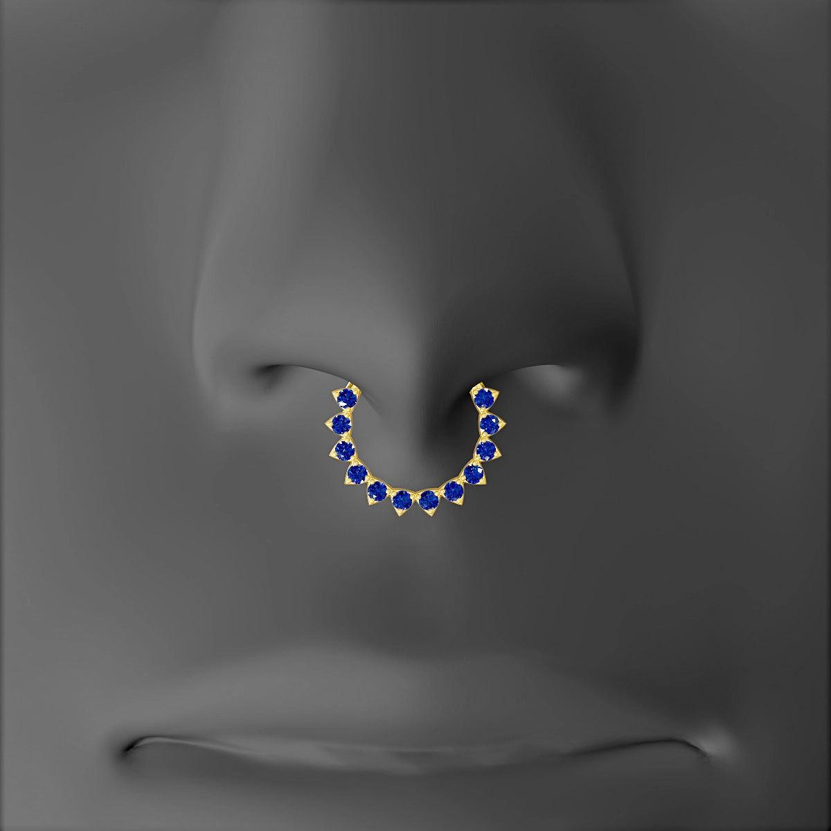 Uma | 18k Yellow Gold 9.5 mm Sapphire Septum Piercing