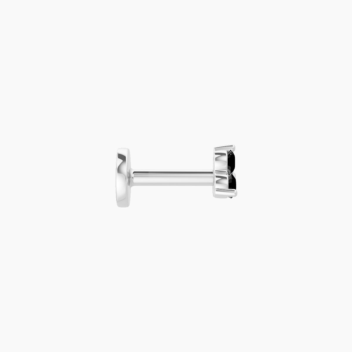 Venus | 18k White Gold 5 mm 3 mm Trilogy Black Diamond Nose Piercing