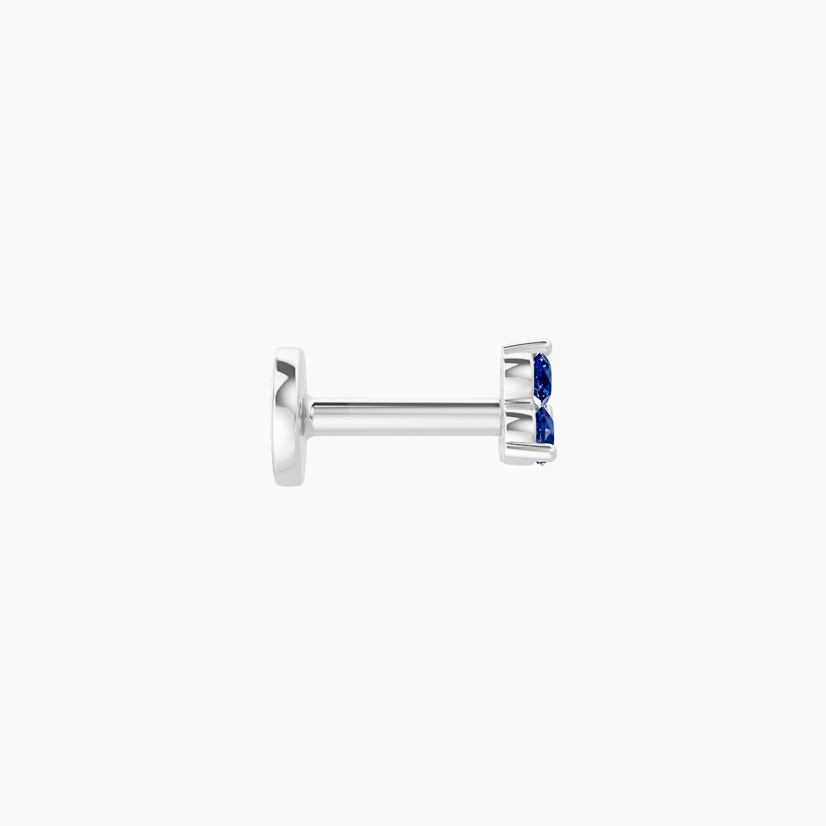 Venus | 18k White Gold 5 mm 3 mm Trilogy Sapphire Nose Piercing