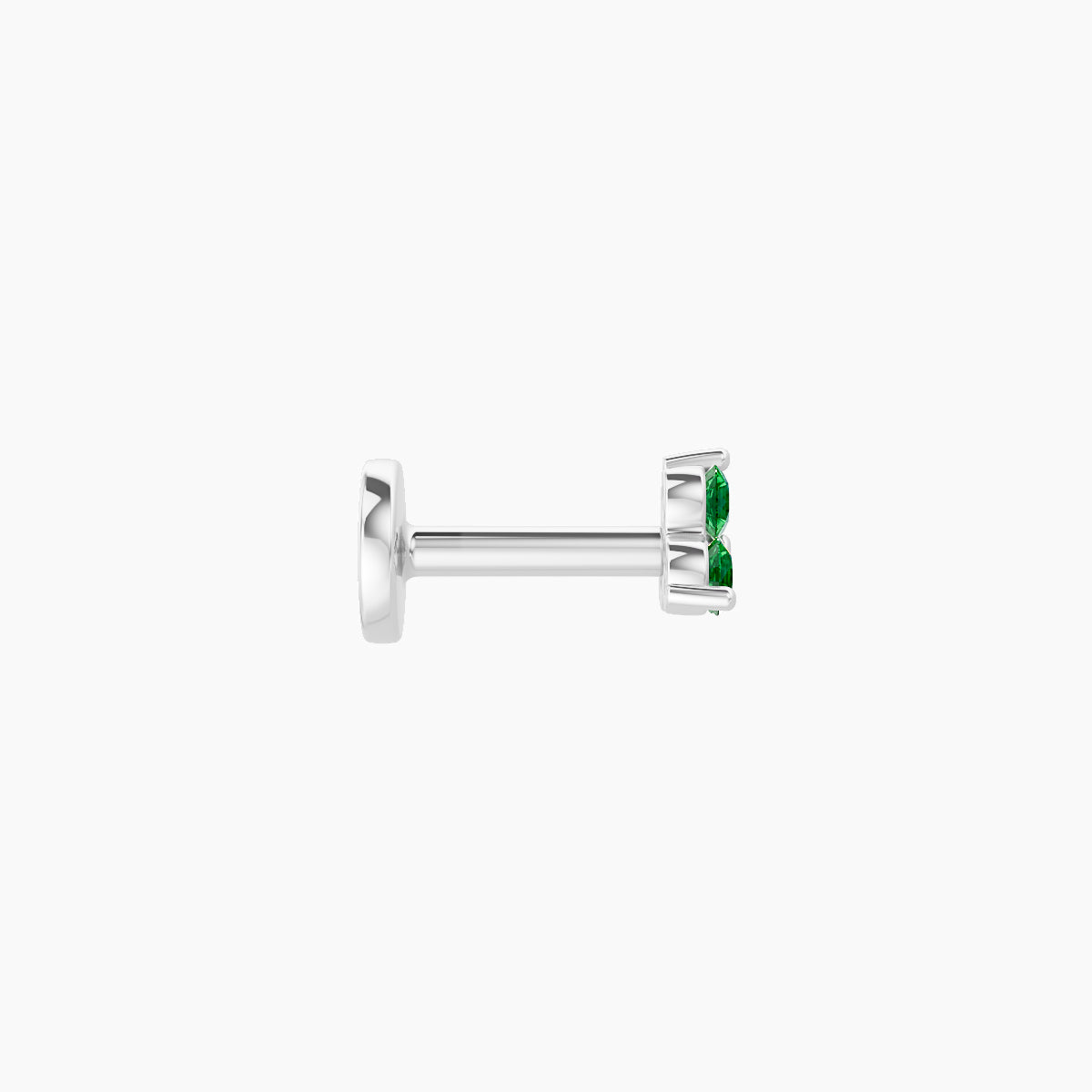 Venus | 18k White Gold 5 mm 3 mm Trilogy Emerald Piercing
