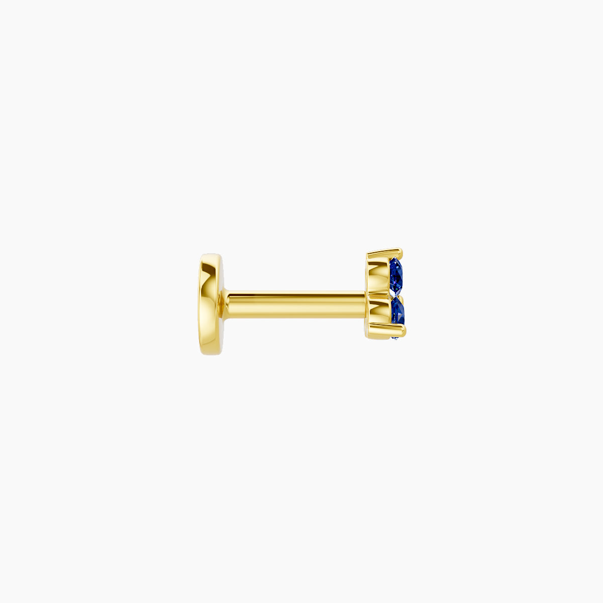 Venus | 18k Yellow Gold 5 mm 3 mm Trilogy Sapphire Piercing