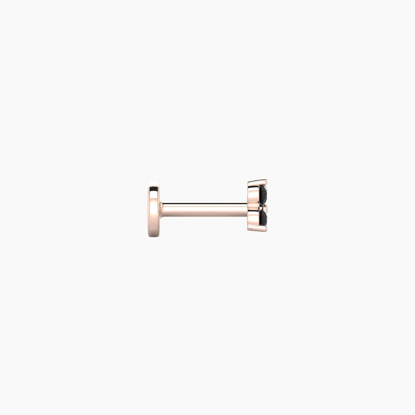 Venus | 18k Rose Gold 5 mm 3 mm Trilogy Black Diamond Piercing
