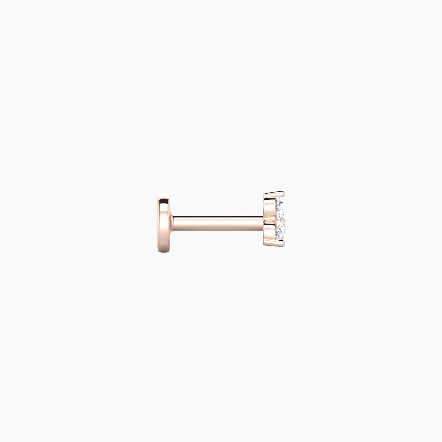 Venus | 18k Rose Gold 3.5 mm 5 mm Trilogy Diamond Piercing