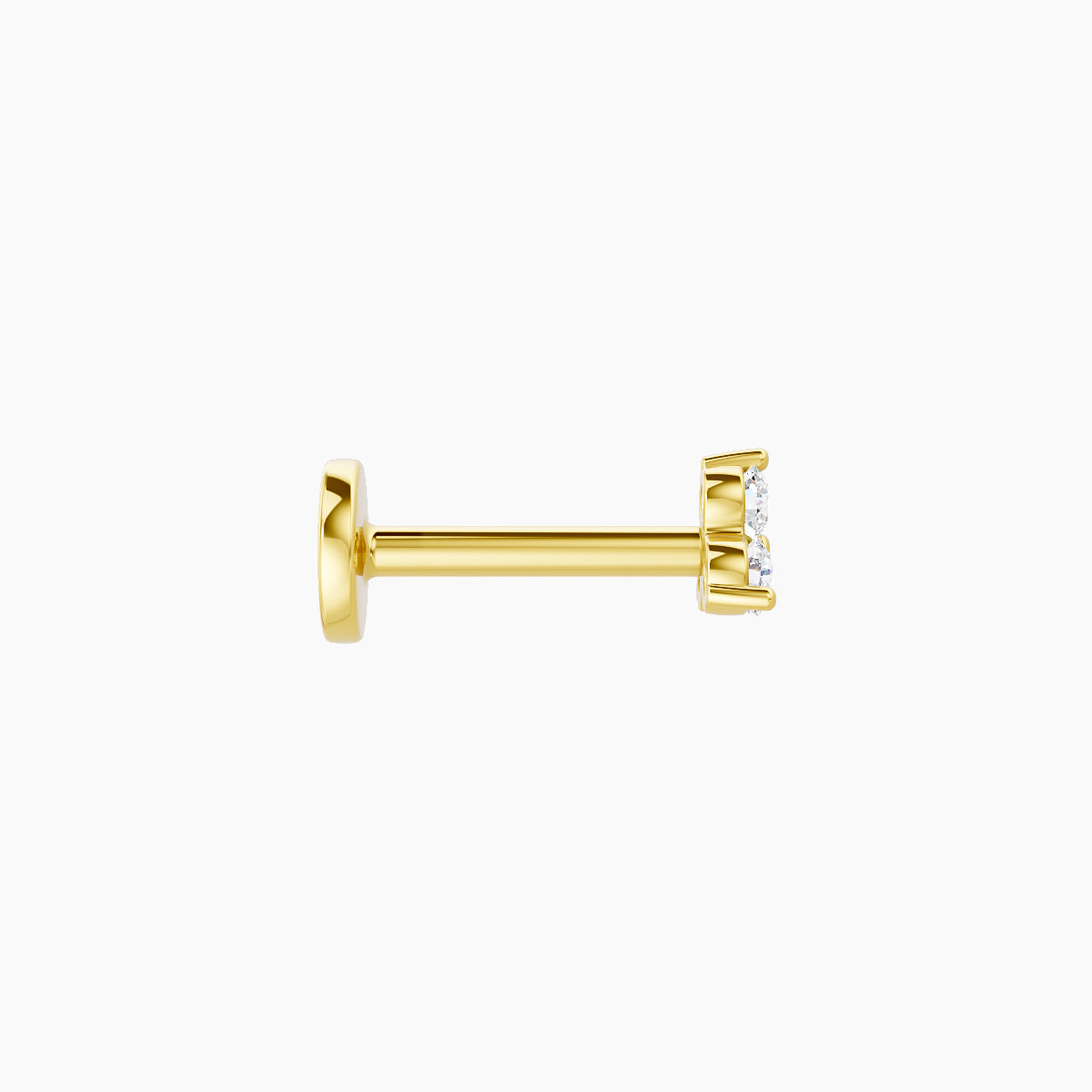 Venus | 18k Yellow Gold 3.5 mm 6.5 mm Trilogy Diamond Nose Piercing