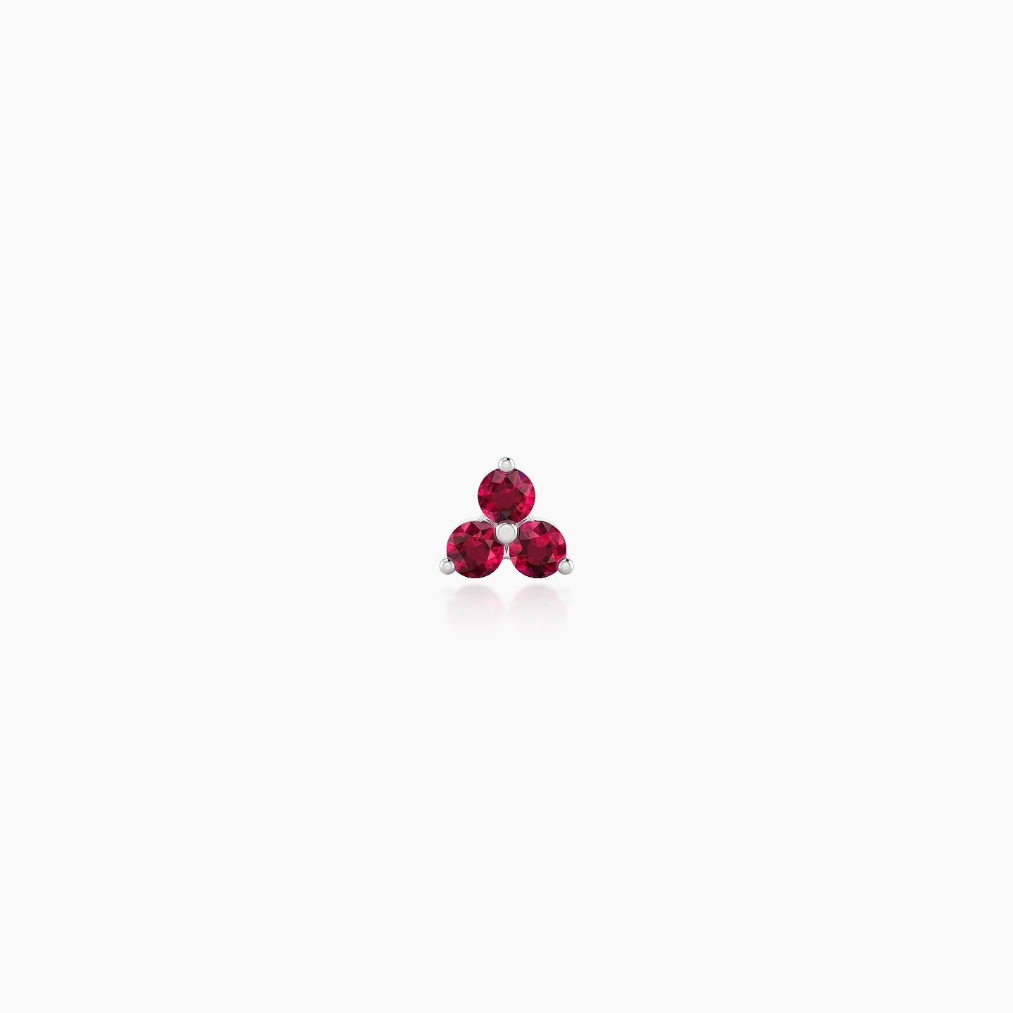 Venus | 18k White Gold 6.5 mm 3.5 mm Trilogy Ruby Nose Piercing