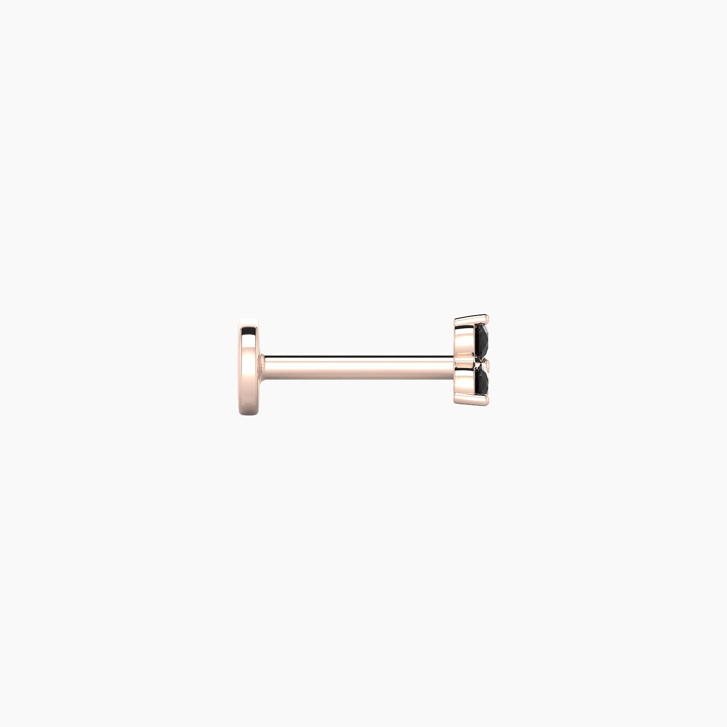 Venus | 18k Rose Gold 6.5 mm 3 mm Trilogy Black Diamond Nose Piercing