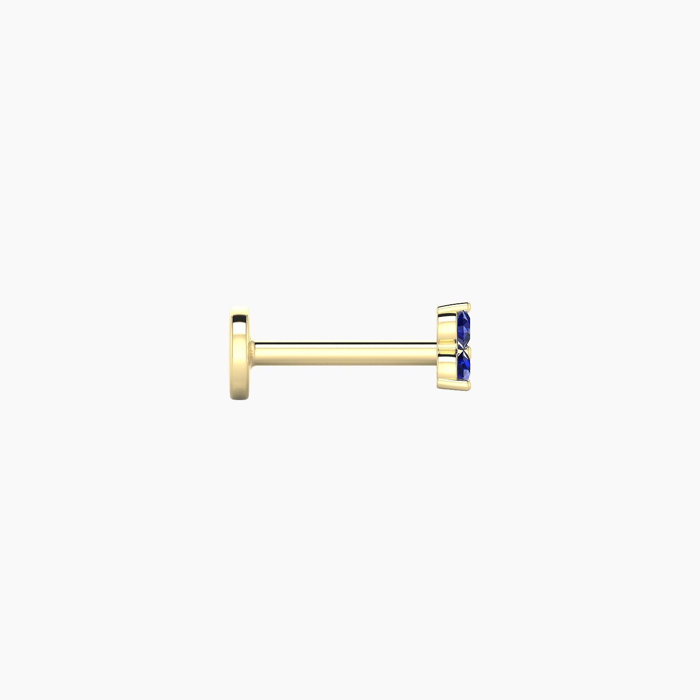 Venus | 18k Yellow Gold 6.5 mm 3 mm Trilogy Sapphire Nose Piercing