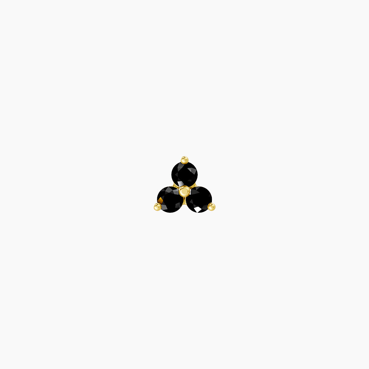 Venus | 18k Yellow Gold 6.5 mm 3 mm Trilogy Black Diamond Piercing