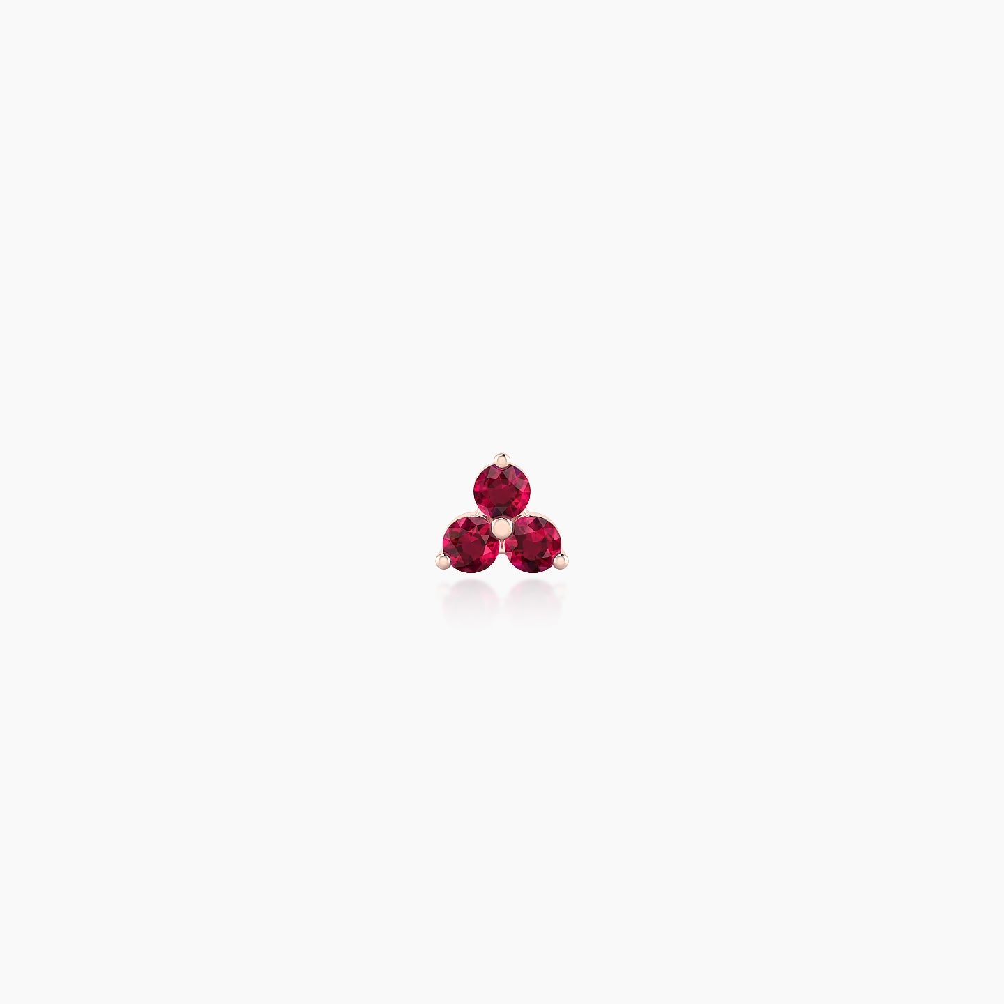 Venus | 18k Rose Gold 6.5 mm 3.5 mm Trilogy Ruby Piercing