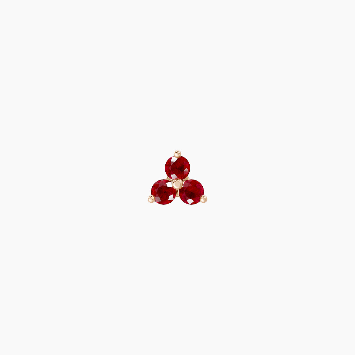 Venus | 18k Rose Gold 8 mm 3.5 mm Trilogy Ruby Nose Piercing