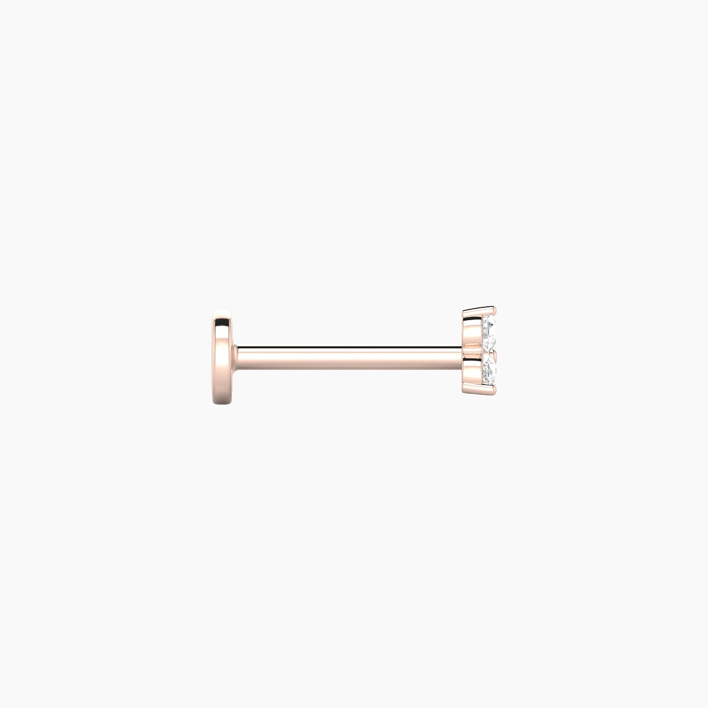 Venus | 18k Rose Gold 3.5 mm 8 mm Trilogy Diamond Nose Piercing