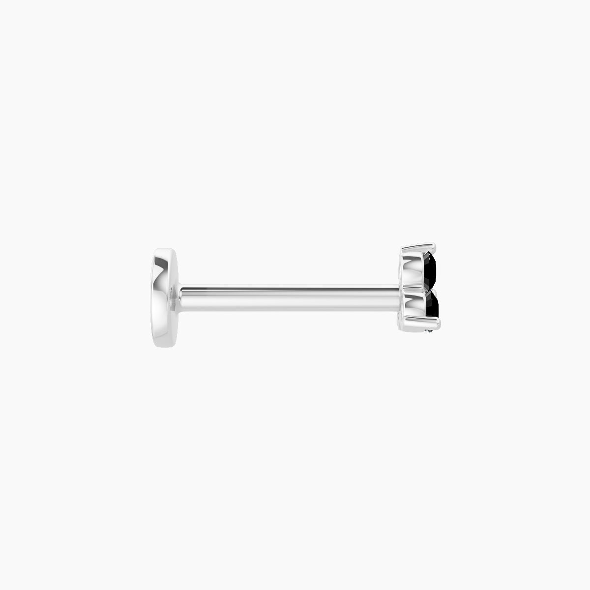 Venus | 18k White Gold 8 mm 3 mm Trilogy Black Diamond Piercing
