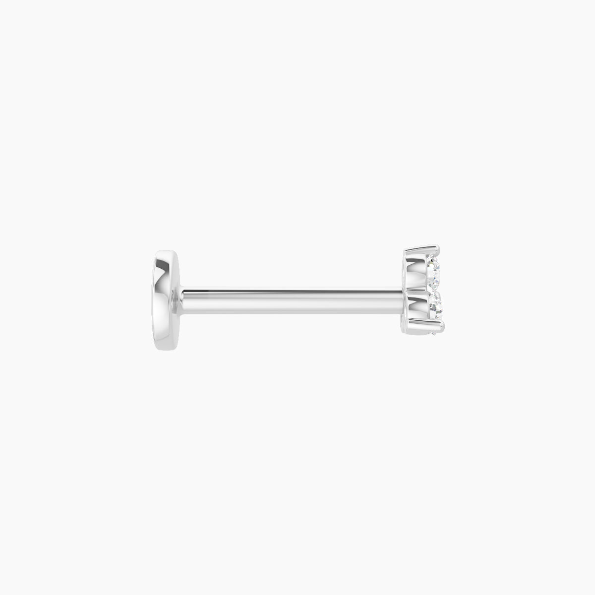 Venus | 18k White Gold 3.5 mm 8 mm Trilogy Diamond Piercing