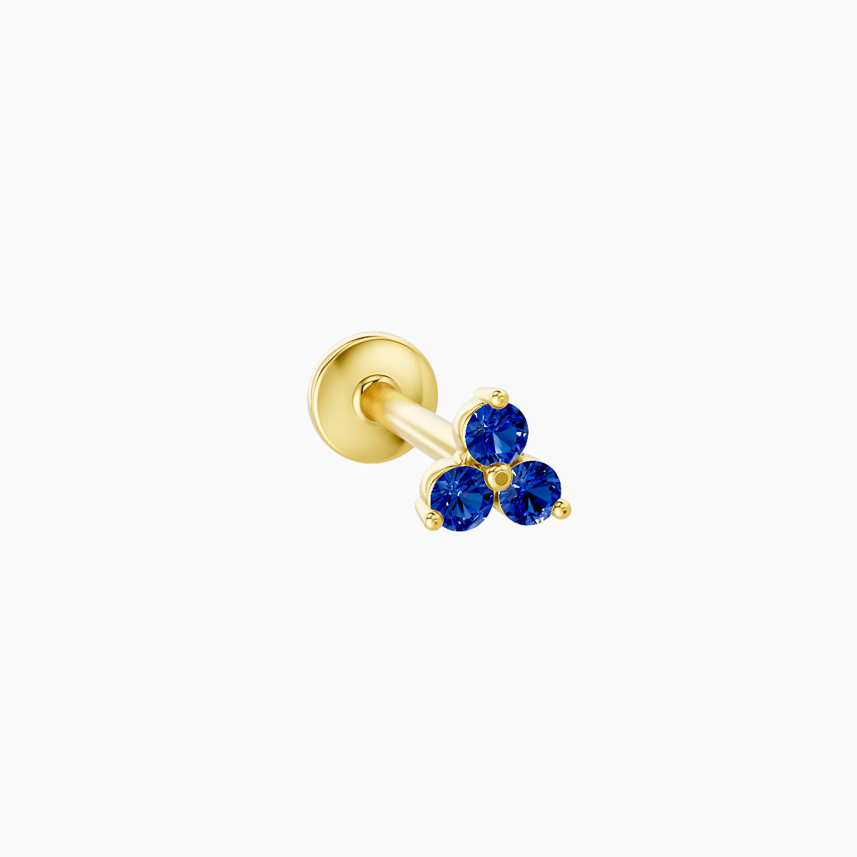 Venus | 18k Yellow Gold 8 mm 3 mm Trilogy Sapphire Piercing
