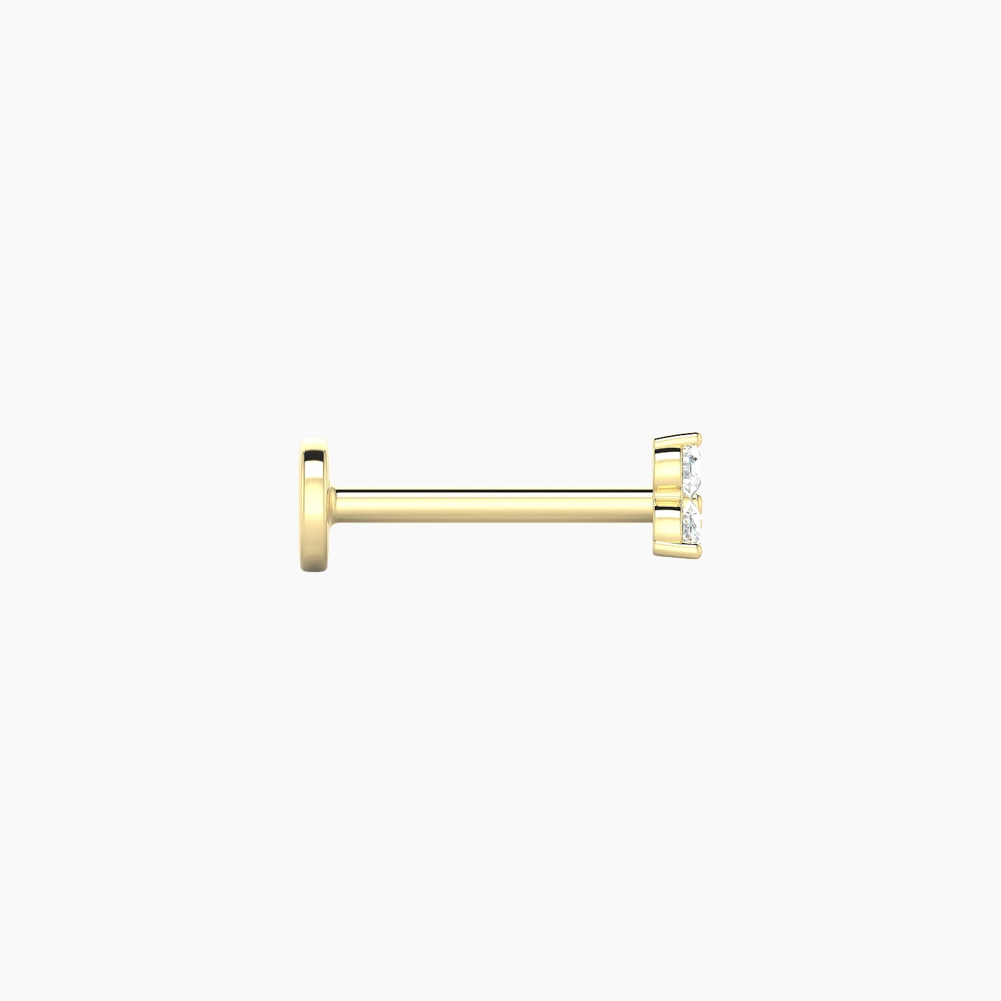 Venus | 18k Yellow Gold 3.5 mm 8 mm Trilogy Diamond Piercing