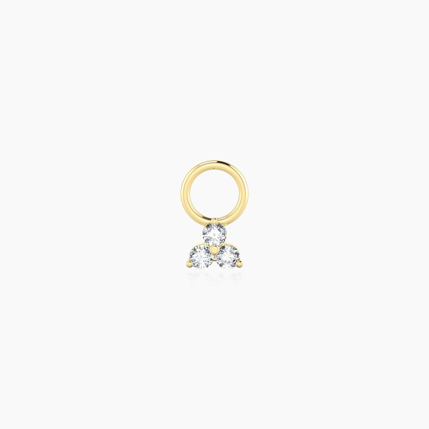 Venus | 18k Yellow Gold 3.5 mm Trilogy Diamond Charm