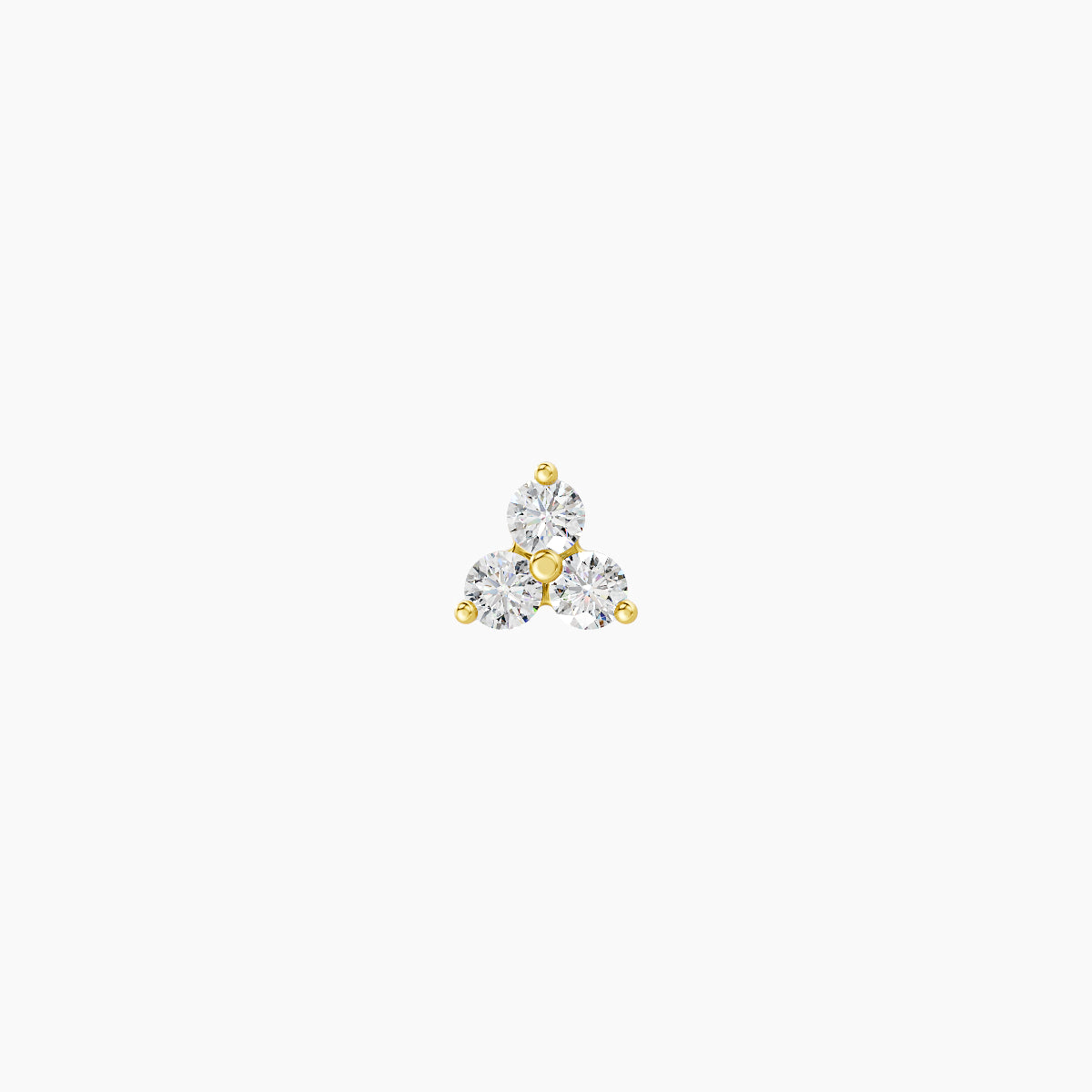Venus | 18k Yellow Gold 3.5 mm Trilogy Diamond Earring
