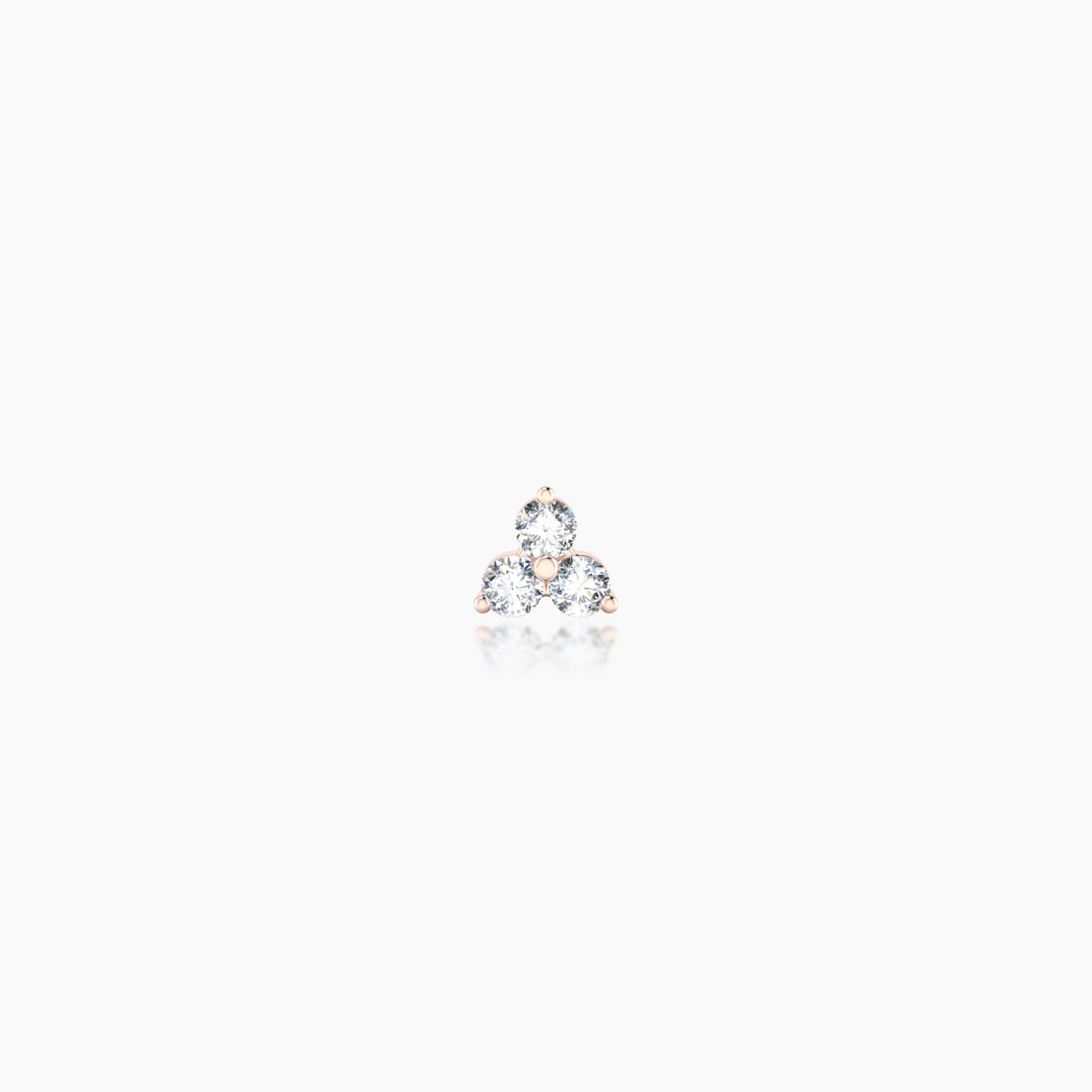 Venus | 18k Rose Gold 3.5 mm Trilogy Diamond Earring