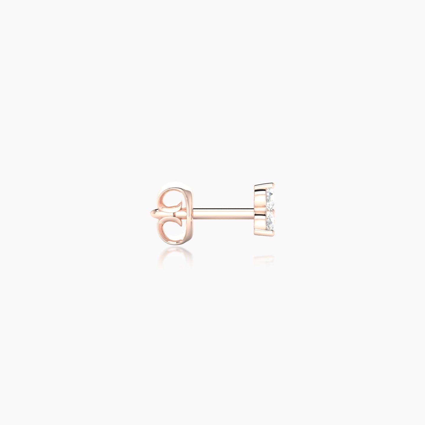 Venus | 18k Rose Gold 3.5 mm Trilogy Diamond Earring