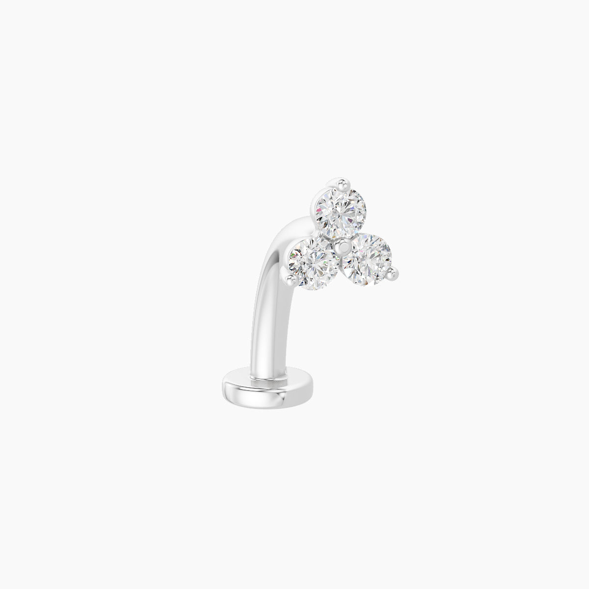 Venus | 18k White Gold 4.5 mm 10 mm Trilogy Diamond Floating Navel Piercing