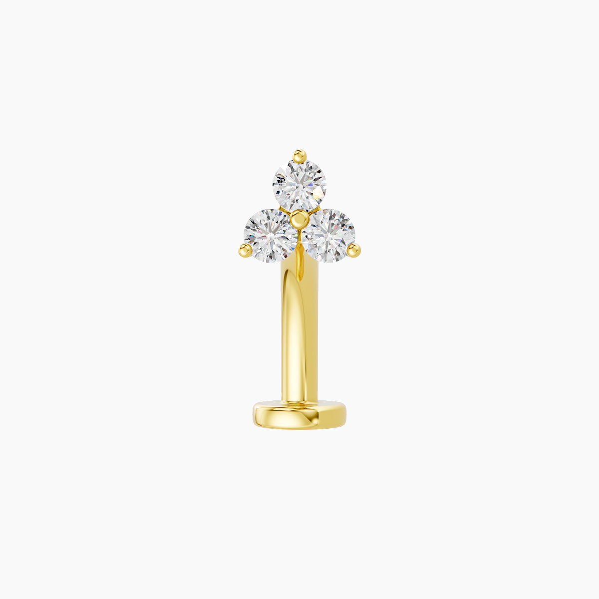 Venus | 18k Yellow Gold 4.5 mm 10 mm Trilogy Diamond Floating Navel Piercing