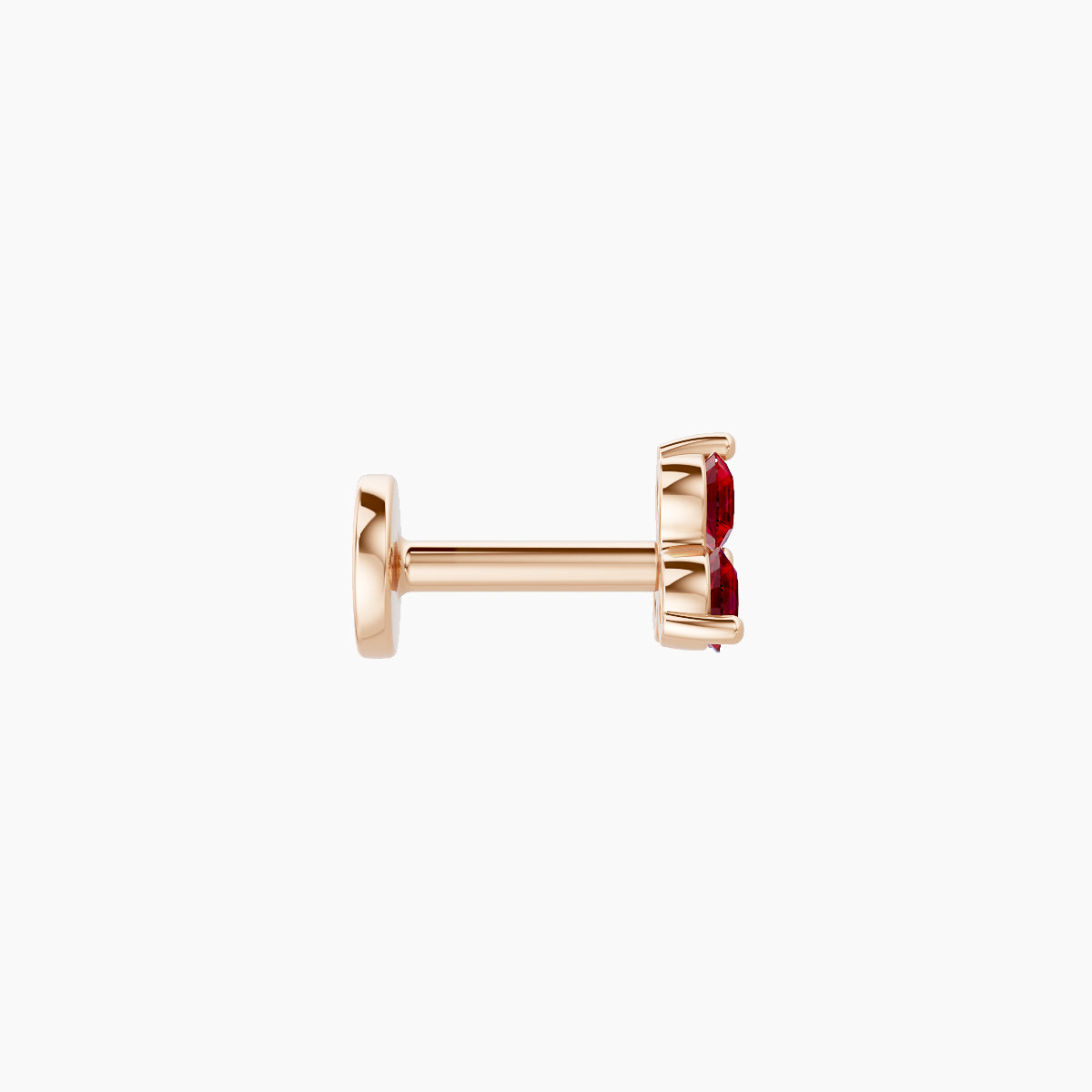 Venus | 18k Rose Gold 5 mm 4.5 mm Trilogy Ruby Nose Piercing