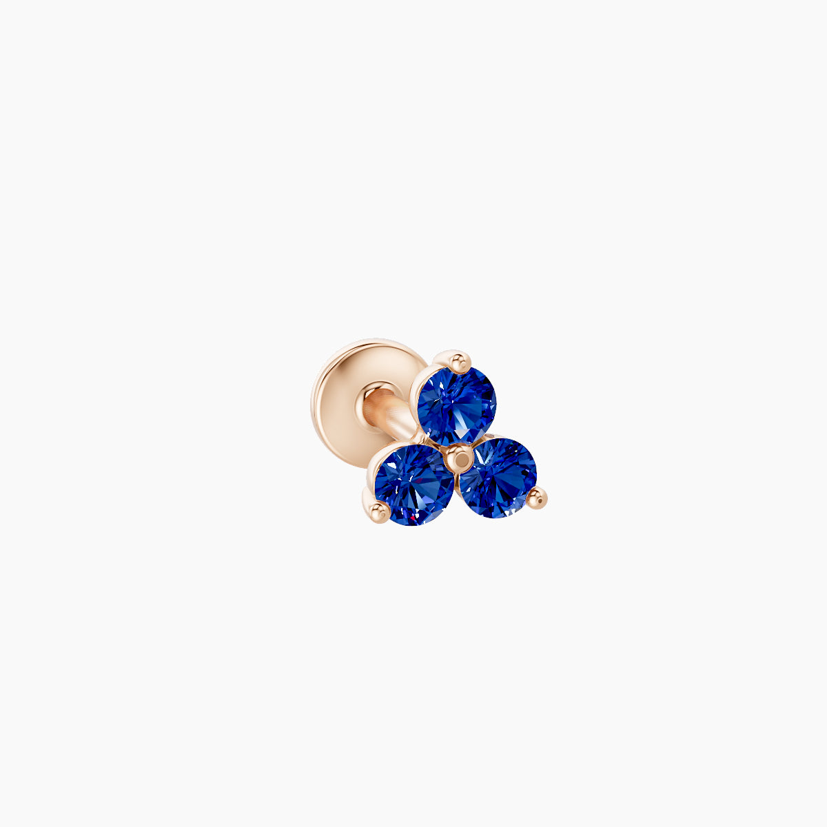 Venus | 18k Rose Gold 5 mm 4.5 mm Trilogy Sapphire Nose Piercing