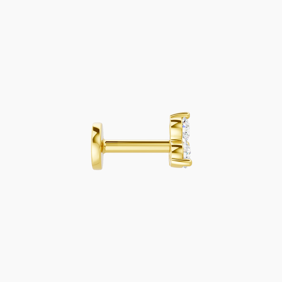 Venus | 18k Yellow Gold 4.5 mm 5 mm Trilogy Diamond Nose Piercing