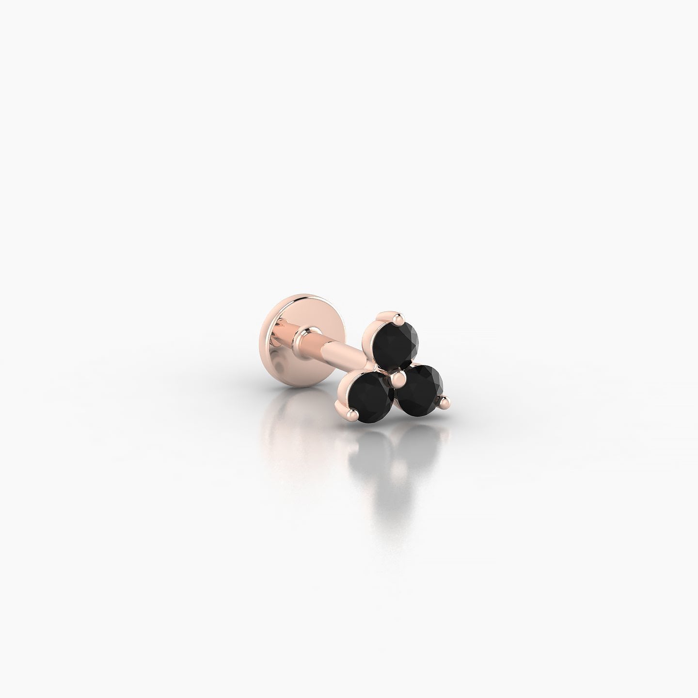 Venus | 18k Rose Gold 5 mm 4.5 mm Trilogy Black Diamond Nose Piercing