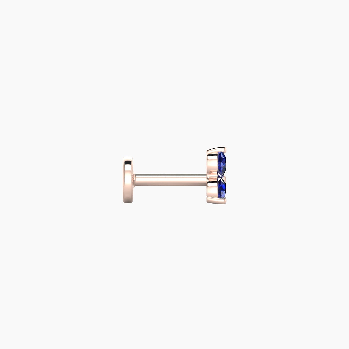 Venus | 18k Rose Gold 5 mm 4.5 mm Trilogy Sapphire Nose Piercing
