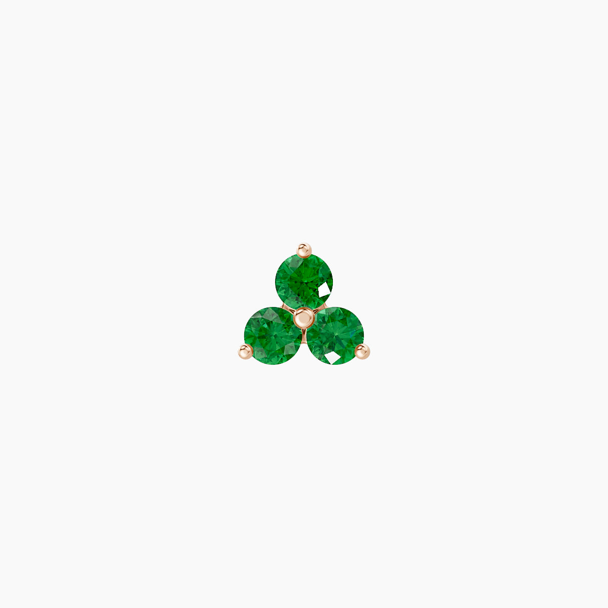 Venus | 18k Rose Gold 5 mm 4.5 mm Trilogy Emerald Piercing