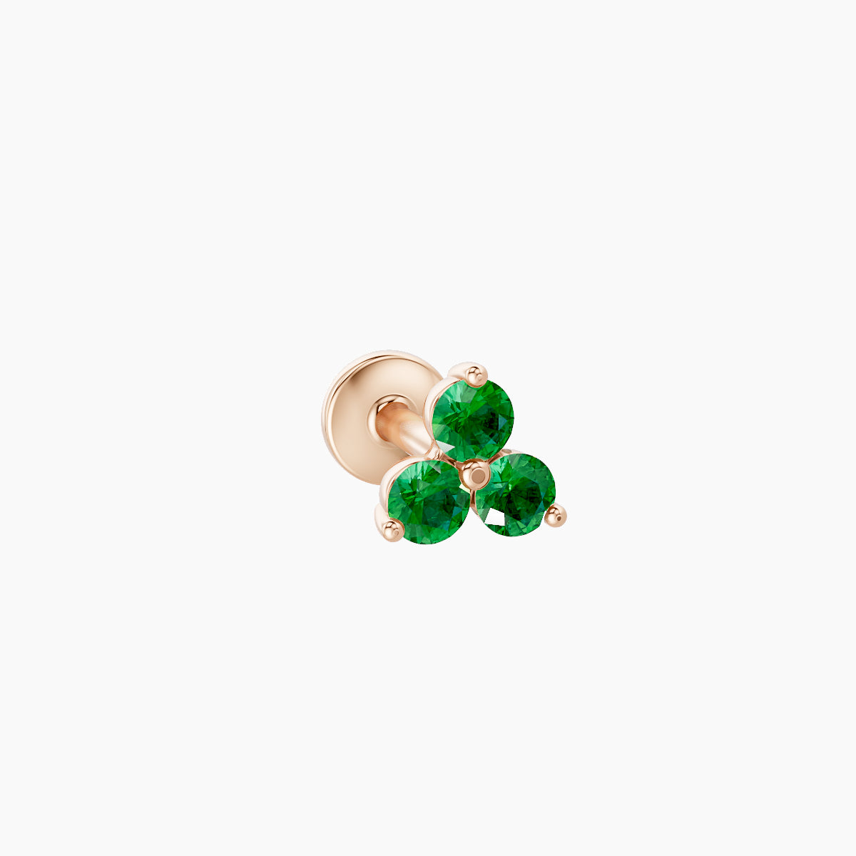 Venus | 18k Rose Gold 5 mm 4.5 mm Trilogy Emerald Piercing