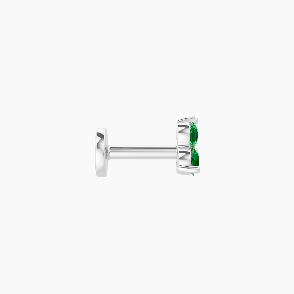 Venus | 18k White Gold 5 mm 4.5 mm Trilogy Emerald Piercing