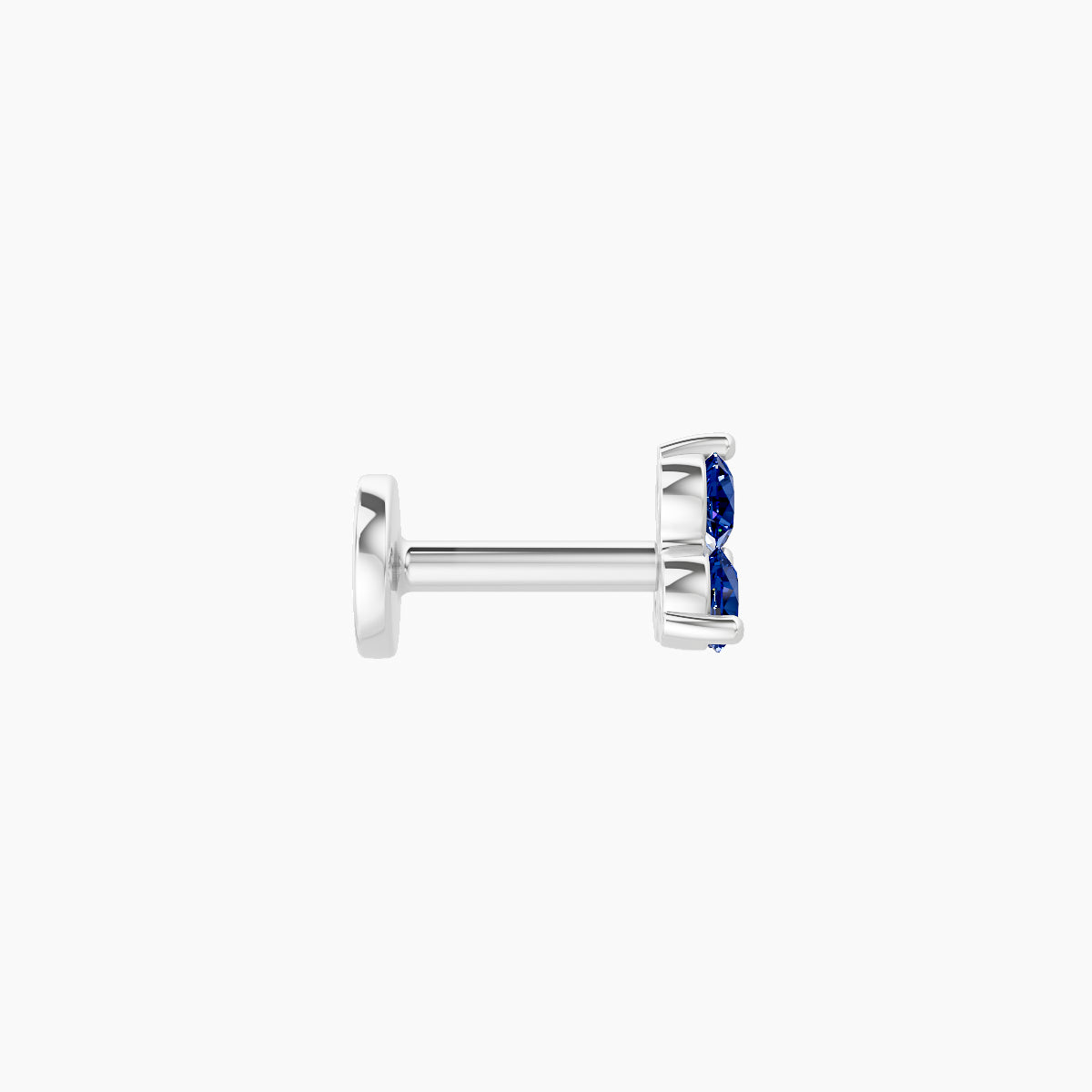 Venus | 18k White Gold 5 mm 4.5 mm Trilogy Sapphire Piercing