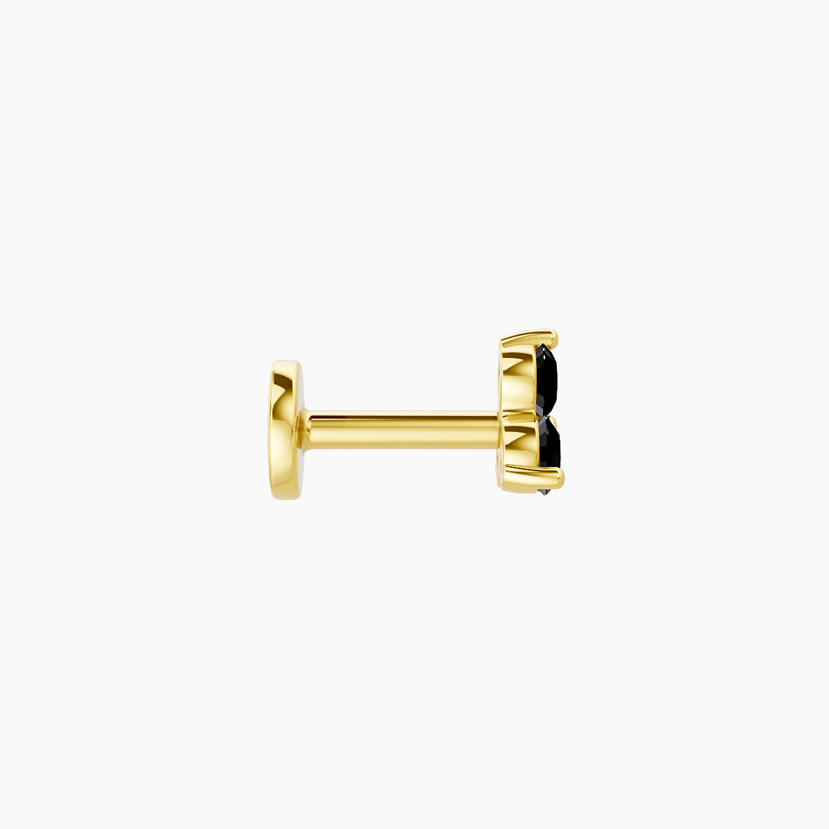 Venus | 18k Yellow Gold 5 mm 4.5 mm Trilogy Black Diamond Piercing
