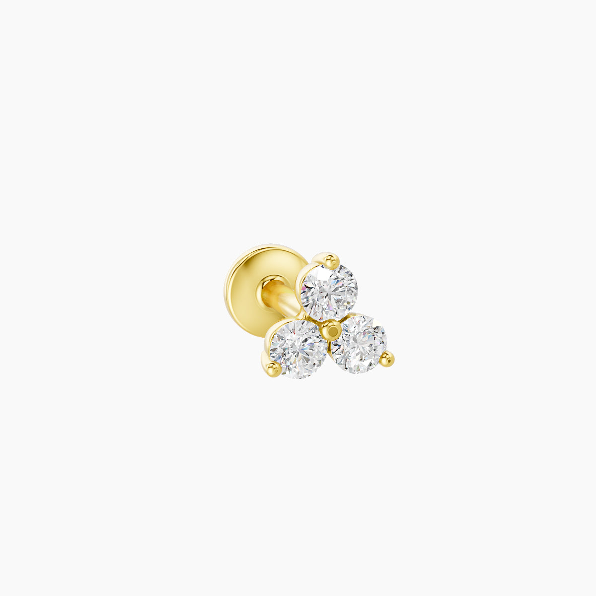 Venus | 18k Yellow Gold 4.5 mm 5 mm Trilogy Diamond Piercing