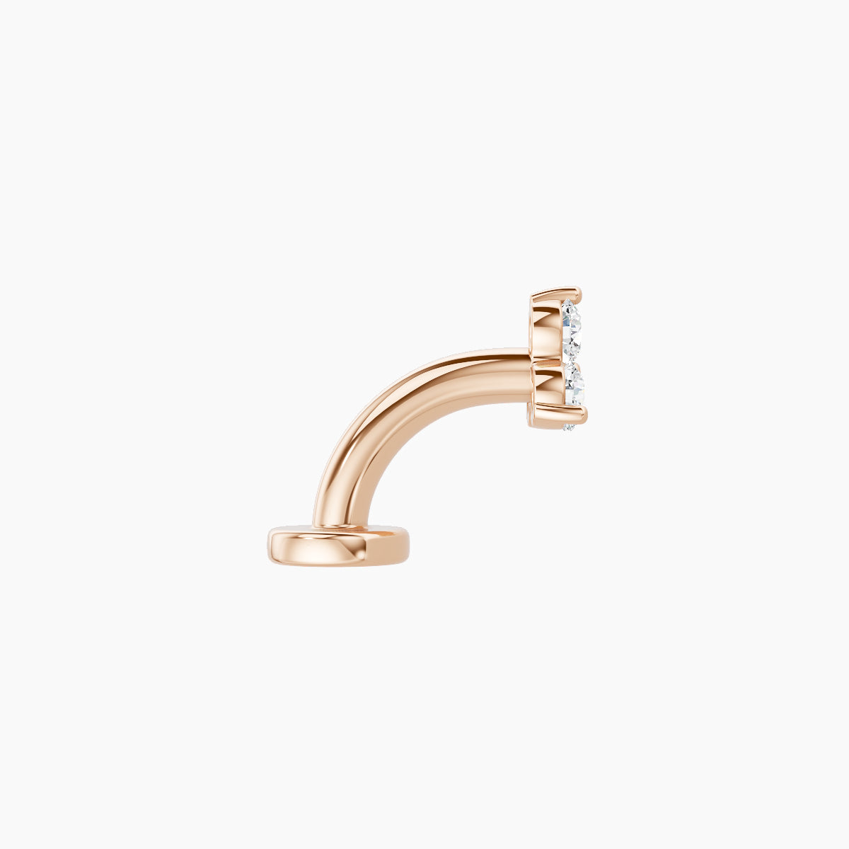 Venus | 18k Rose Gold 4.5 mm 6 mm Trilogy Diamond Floating Navel Piercing