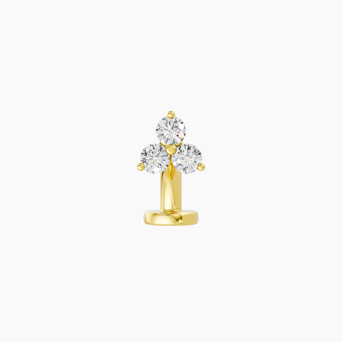 Venus | 18k Yellow Gold 4.5 mm 6 mm Trilogy Diamond Floating Navel Piercing
