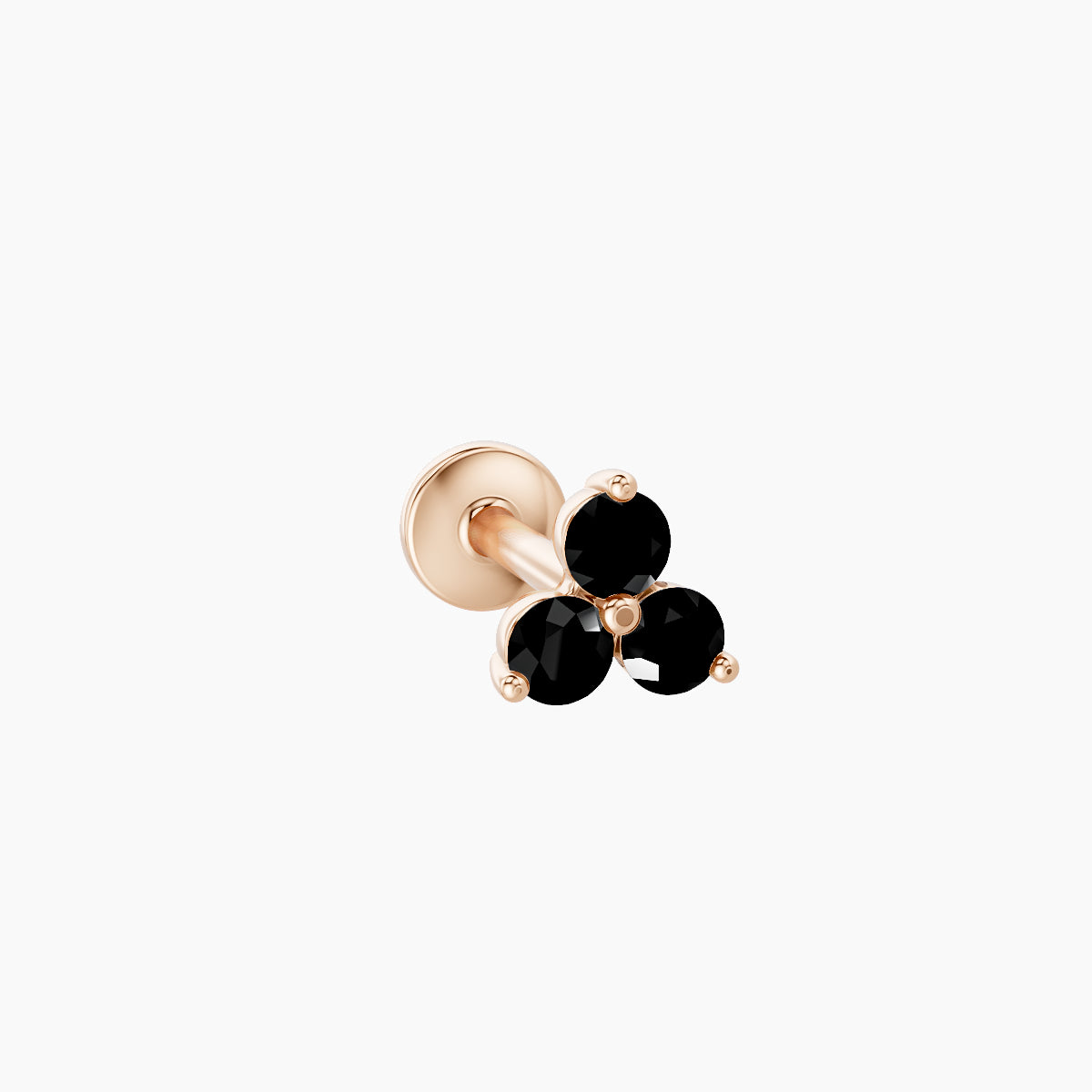 Venus | 18k Rose Gold 6.5 mm 4.5 mm Trilogy Black Diamond Piercing