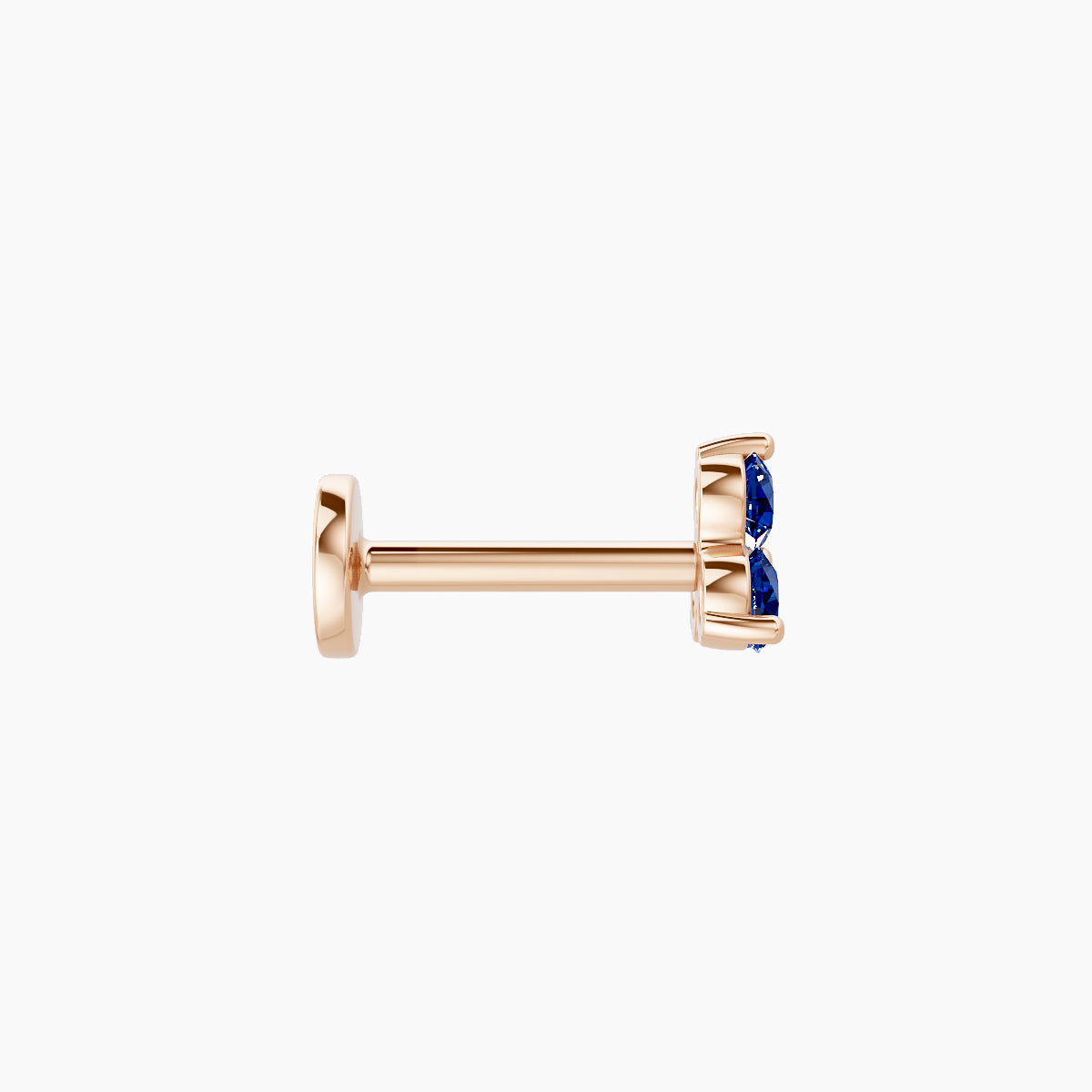 Venus | 18k Rose Gold 6.5 mm 4.5 mm Trilogy Sapphire Piercing