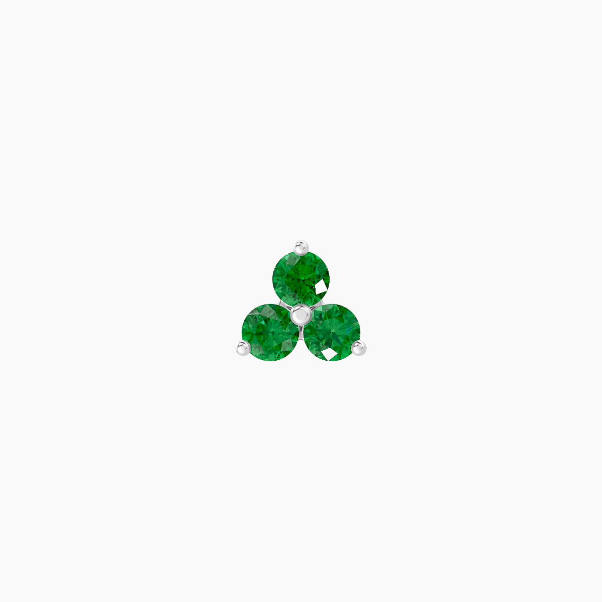 Venus | 18k White Gold 6.5 mm 4.5 mm Trilogy Emerald Piercing