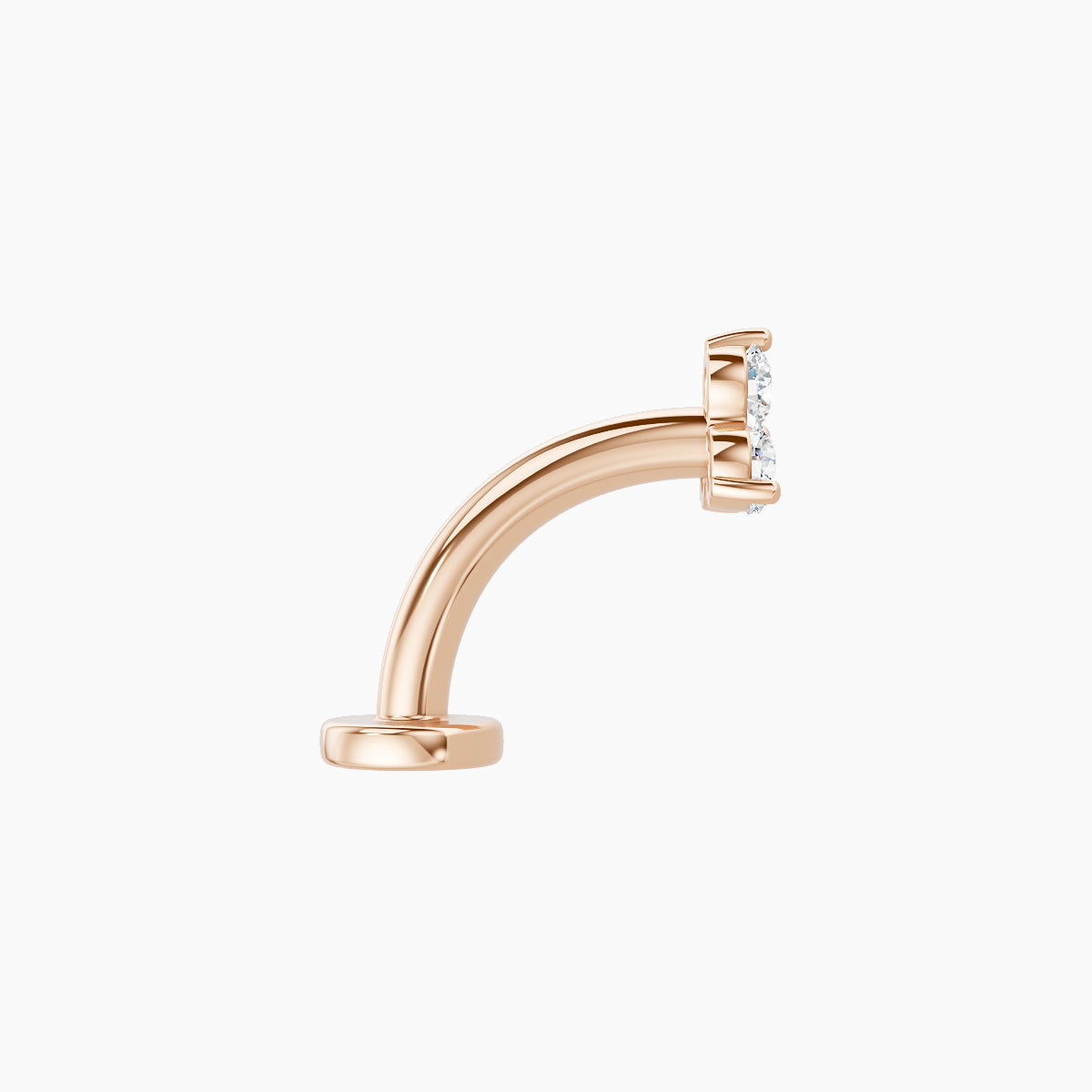 Venus | 18k Rose Gold 4.5 mm 8 mm Trilogy Diamond Floating Navel Piercing